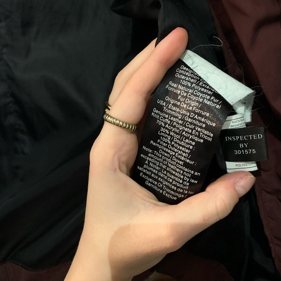 DANIER - Genuine leather Burgundy coat with Coyote Fur - Picture 8 of 12